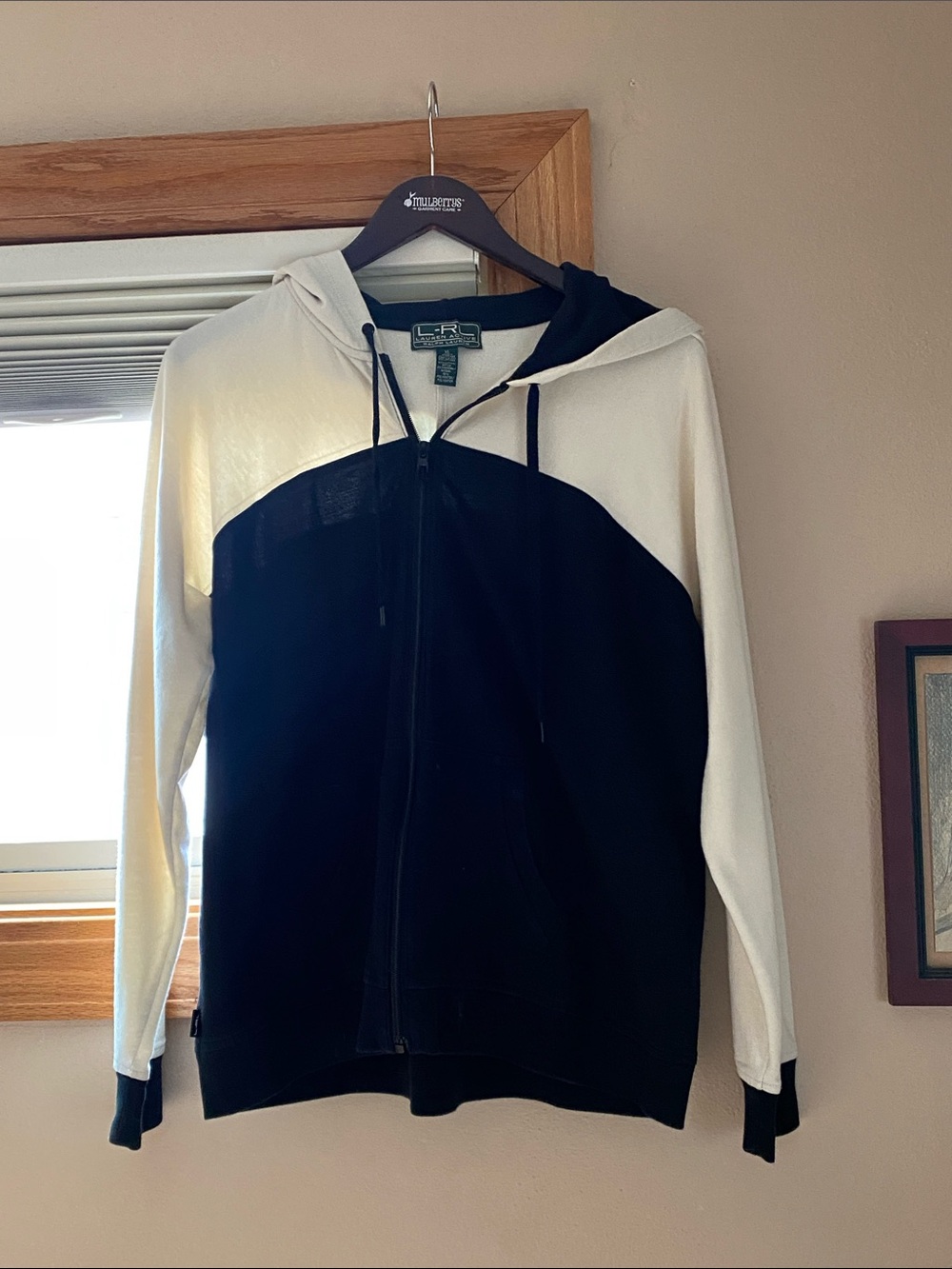 Ralph Lauren Black & White Zip-Up Hooded Sweater